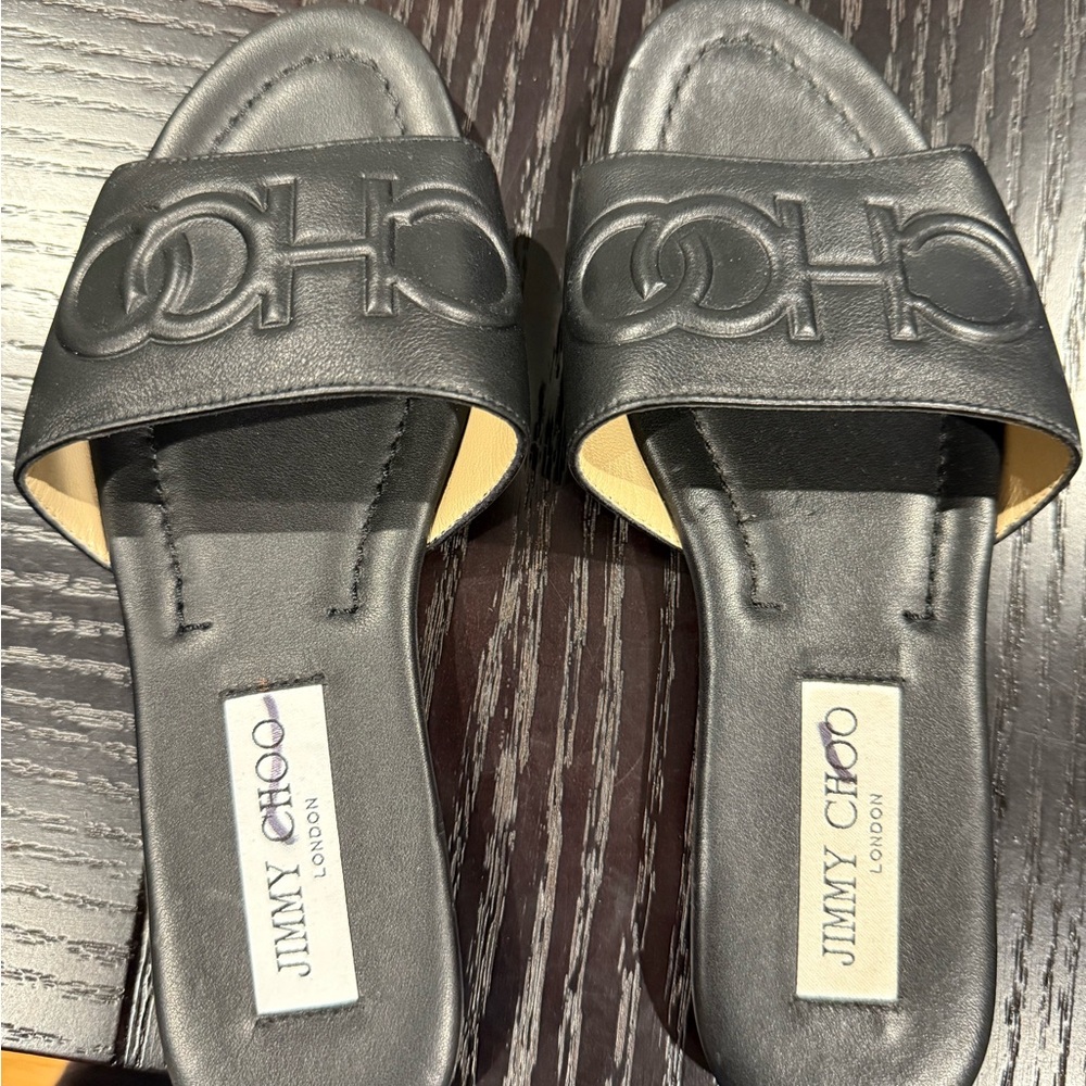Jimmy Choo London Black Slide Sandals – Size 4.5